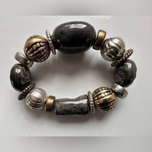 ✨Natural Stone Look Large Beaded Stretch Bracelet